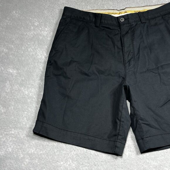 Tommy Bahama Shorts Mens Size 38 Black Solid Cotton Tencel Spandex Casual Chino - Picture 4 of 13